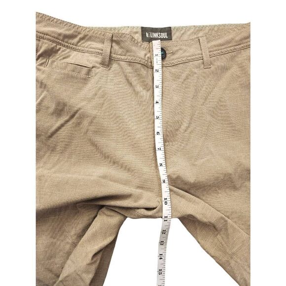 LINKSOUL Performance Golf Shorts Mens 38x10 light beige Poly - Picture 11 of 12